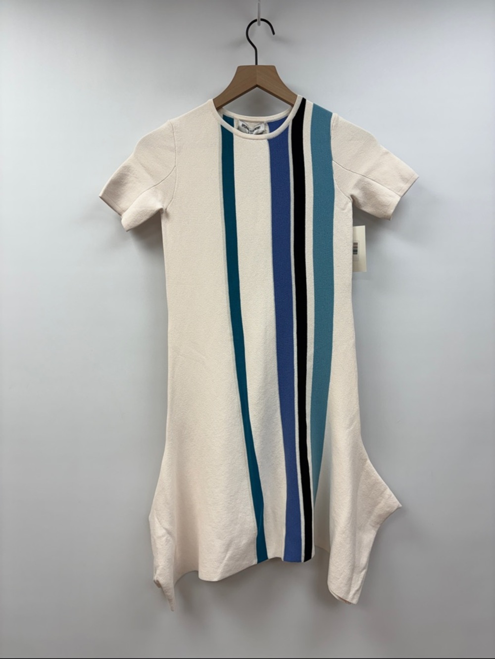 NWT Opening Ceremony Striped Knit Abstract Mini Dress Ivory XS